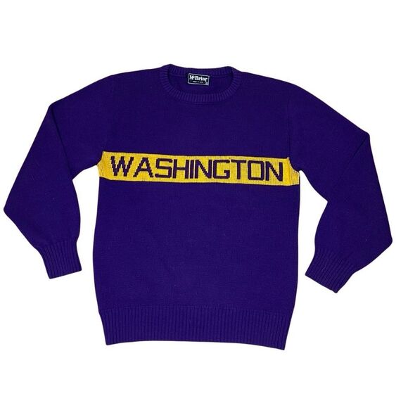 American Vintage 70s 80s UW Huskies McBriar Sweater Made In USA Small - Picture 1 of 5